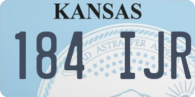 KS license plate 184IJR