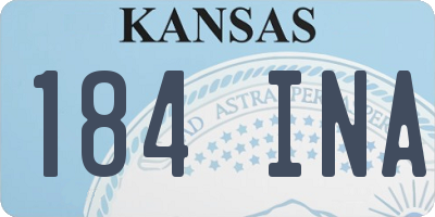 KS license plate 184INA