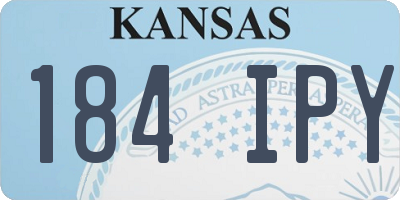 KS license plate 184IPY