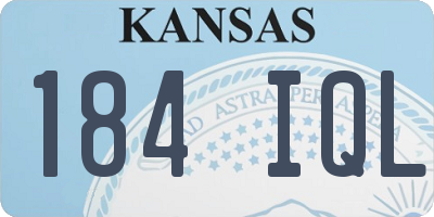 KS license plate 184IQL