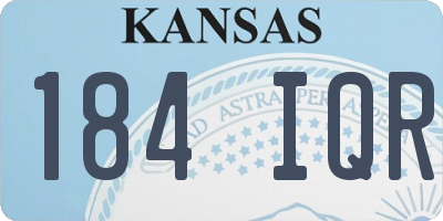 KS license plate 184IQR