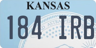 KS license plate 184IRB