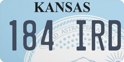 KS license plate 184IRD