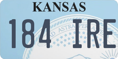 KS license plate 184IRE