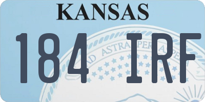 KS license plate 184IRF