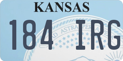 KS license plate 184IRG