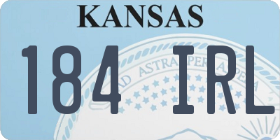 KS license plate 184IRL