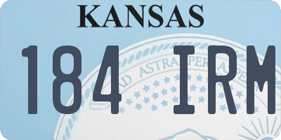 KS license plate 184IRM