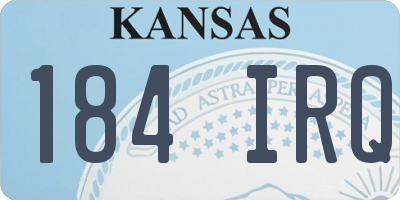 KS license plate 184IRQ