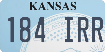 KS license plate 184IRR
