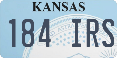 KS license plate 184IRS