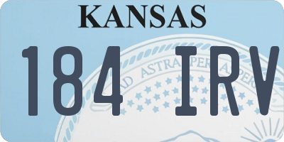 KS license plate 184IRV