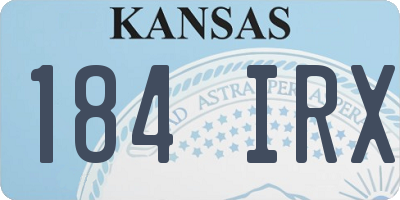 KS license plate 184IRX