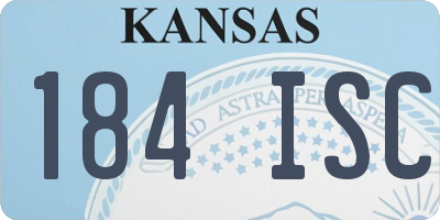 KS license plate 184ISC