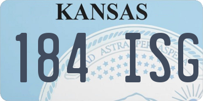 KS license plate 184ISG