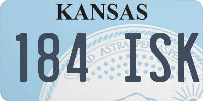 KS license plate 184ISK