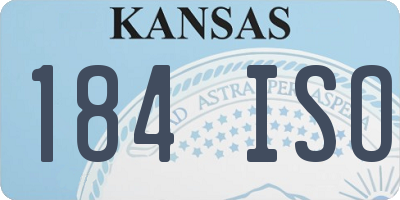 KS license plate 184ISO