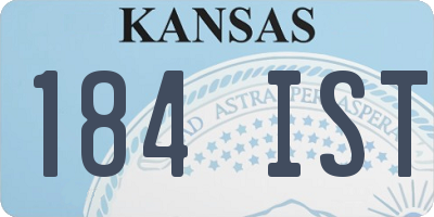 KS license plate 184IST