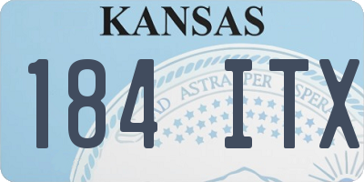 KS license plate 184ITX