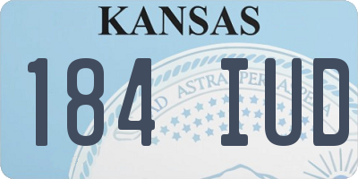 KS license plate 184IUD