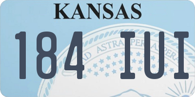 KS license plate 184IUI