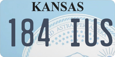 KS license plate 184IUS