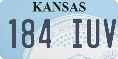 KS license plate 184IUV