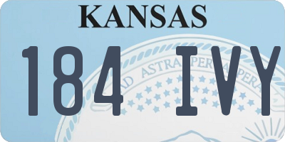 KS license plate 184IVY