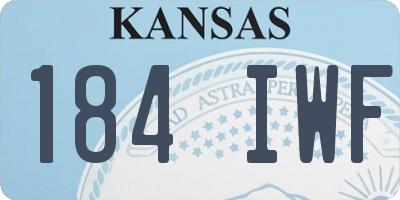 KS license plate 184IWF