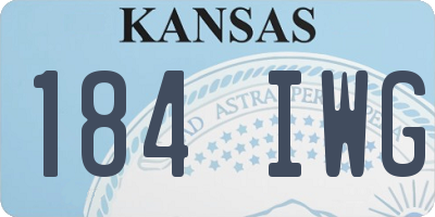 KS license plate 184IWG