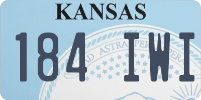 KS license plate 184IWI