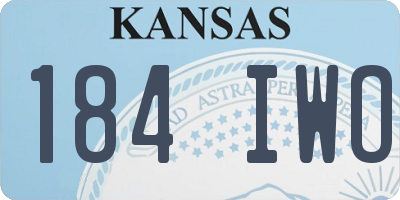 KS license plate 184IWO