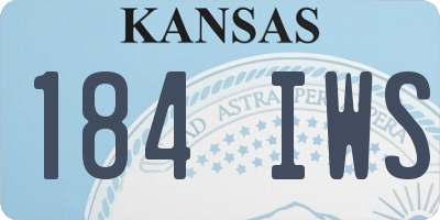 KS license plate 184IWS