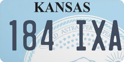 KS license plate 184IXA