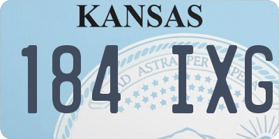 KS license plate 184IXG