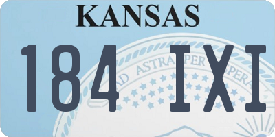 KS license plate 184IXI
