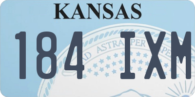 KS license plate 184IXM