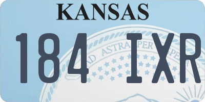 KS license plate 184IXR