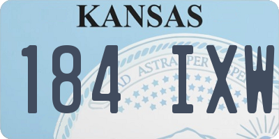 KS license plate 184IXW