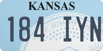 KS license plate 184IYN