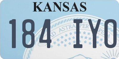 KS license plate 184IYO