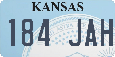 KS license plate 184JAH