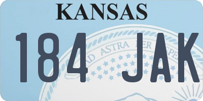 KS license plate 184JAK