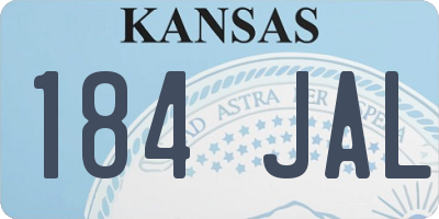 KS license plate 184JAL