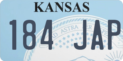 KS license plate 184JAP