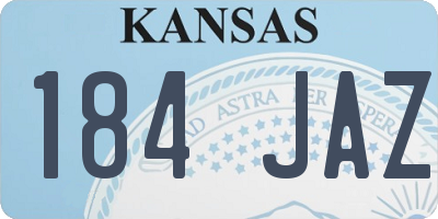 KS license plate 184JAZ