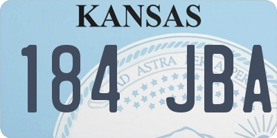 KS license plate 184JBA