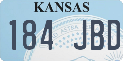 KS license plate 184JBD