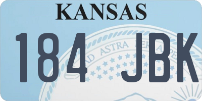 KS license plate 184JBK