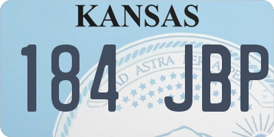 KS license plate 184JBP